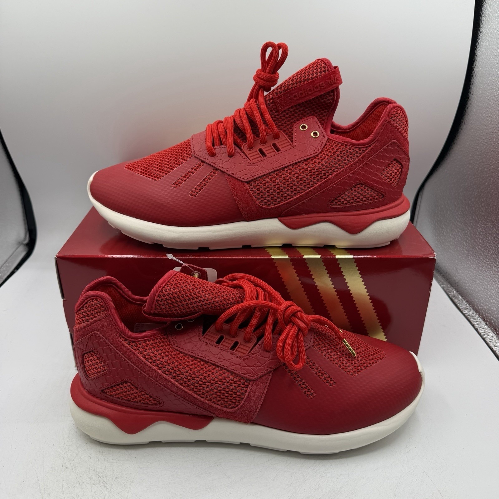 Adidas Tubular Runner Chinese New Year Shoes Mens Sz 10 Red Sneakers Aq2549